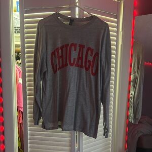 Wild Fable Gray and Red Relaxed Sweatshirt